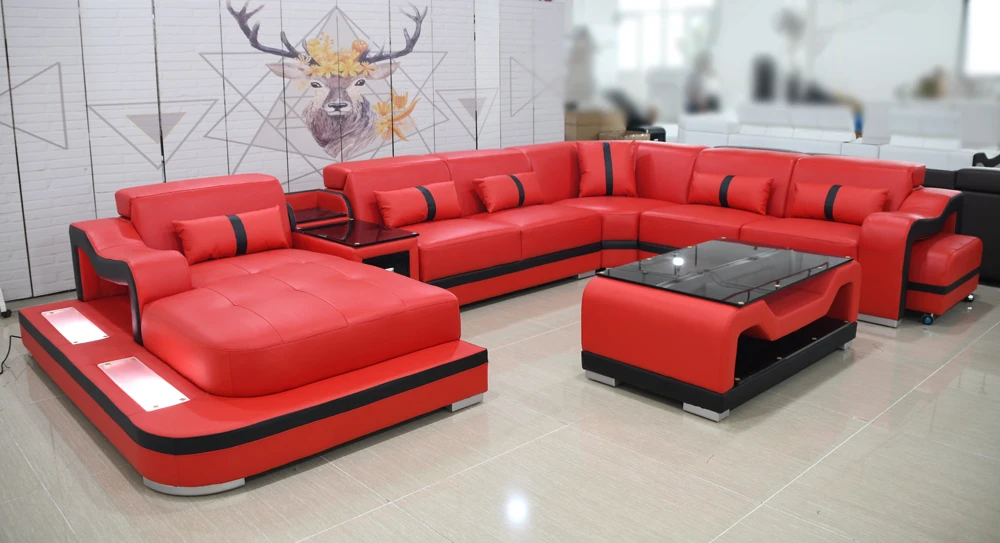 Living Room Furniture Sofa Set Modern Couch Dubai Modern Leather Sofa