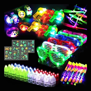 84pcs Glow in Dark Party Supplies for Kids Light up Party Favors Light Up Toys Christmas Party Halloween Birthday Gift