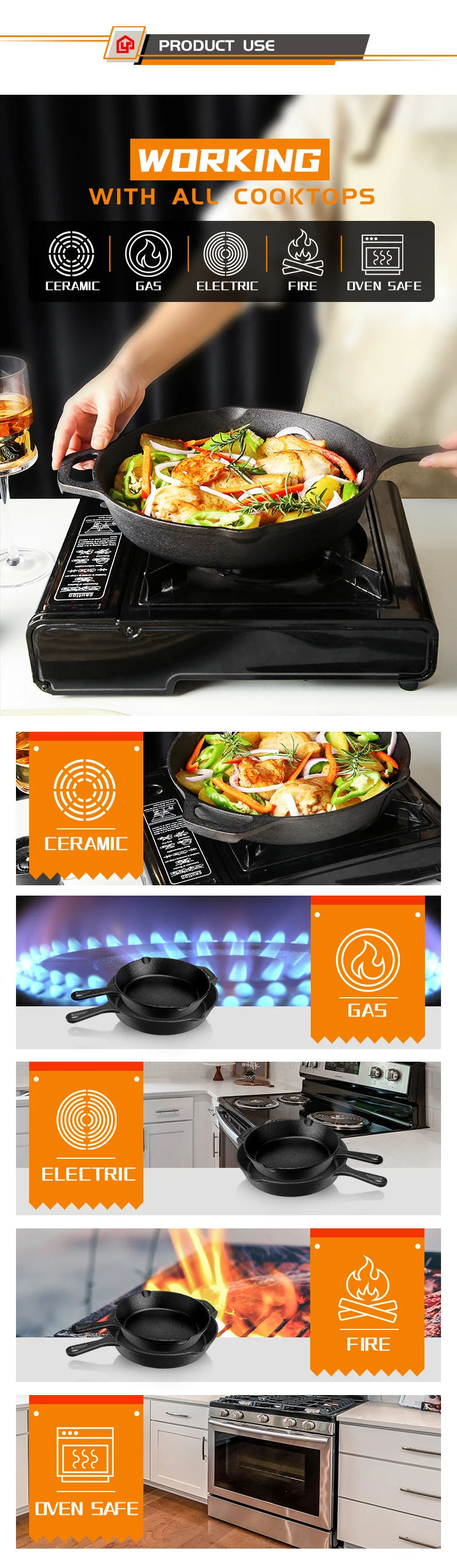 Amazon Best Seller Household Cast iron skillet, cast iron pan, cast iron cookware