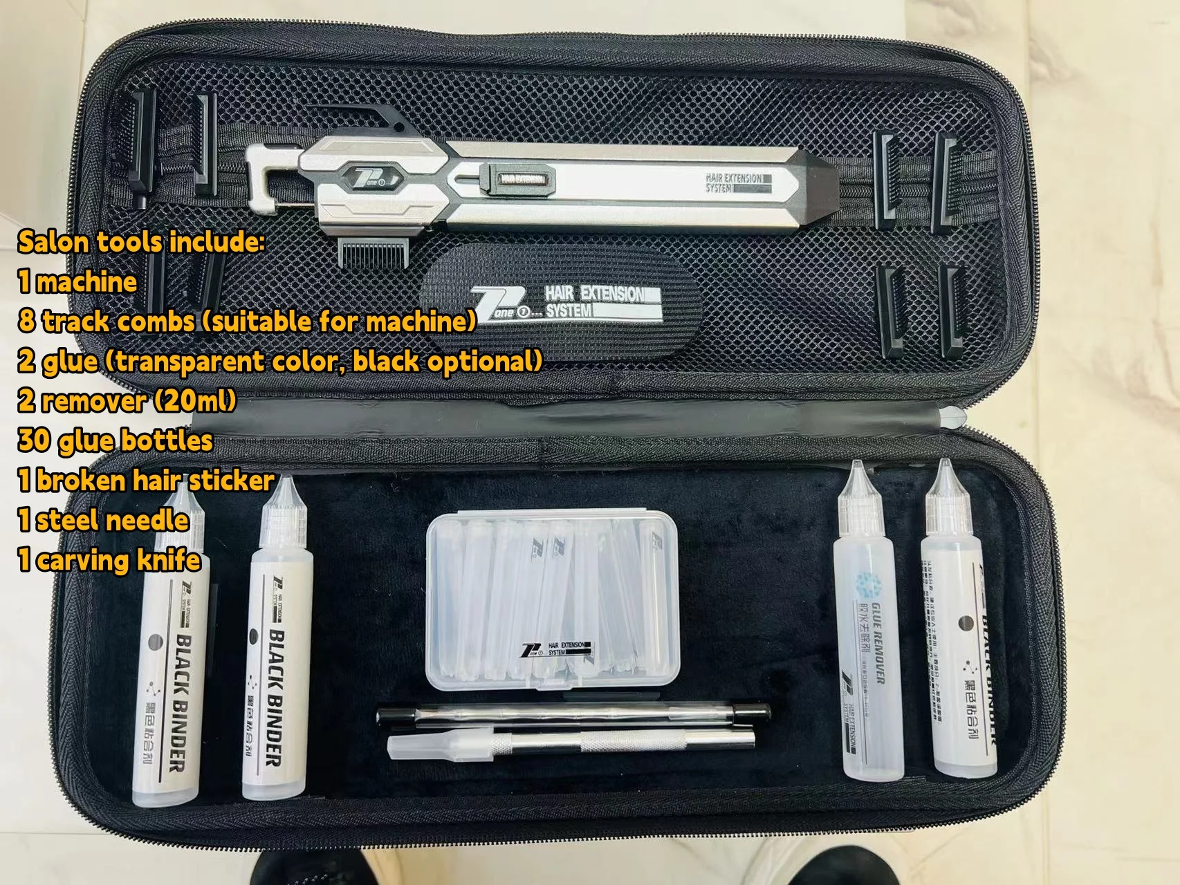 Professional Hair Extension Kit with Machine, Glue, Remover & Combs Professional Hair Extension Kit with Machine, Glue, Remover  main image 3