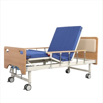 Premium Professional 2-Function Manual Nursing Home Bed Metal Wooden Equipment for Home Care & Hospital Patient Bed