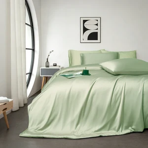 100% Bamboo Woven Modern Solid Color Bedding Set Flat Sheet Fitted Sheet Pillowcases 300tc Thread Count Wedding Four-piece Kit