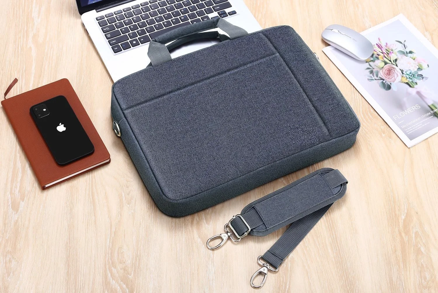 product shoulder strap carrying briefcase messenger large case laptop sleeve case shockproof eva business carrying cover bag-33