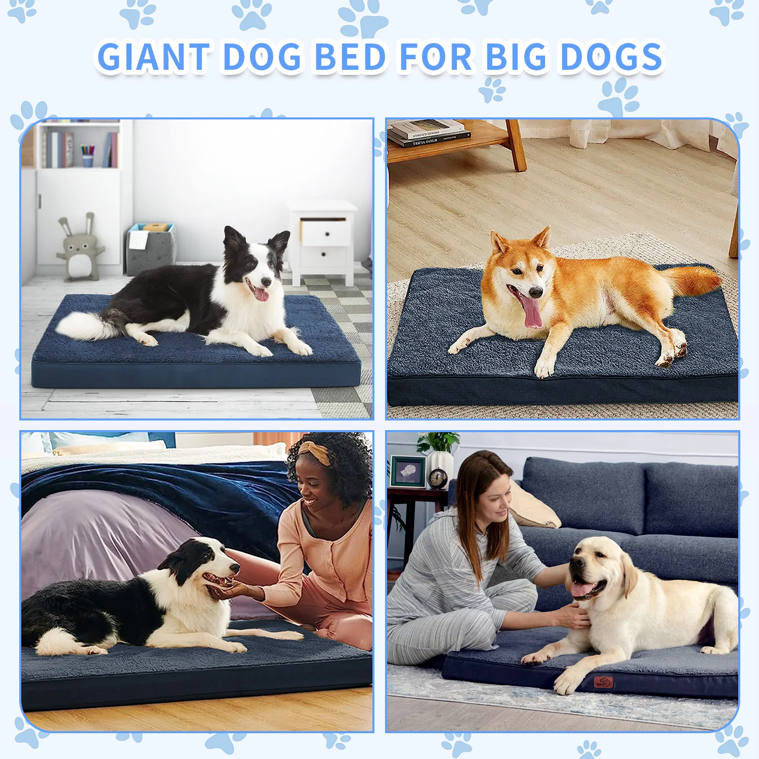 OEM & ODM waterproof washable orthopedic heavy duty extra large big xl xxl memory foam dog bed for large dogs details