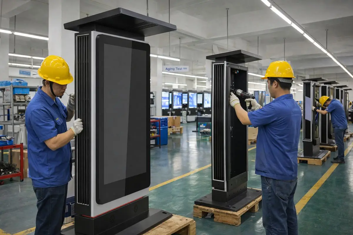 high brightness 2000 nit outdoor LCD screen waterproof testing
