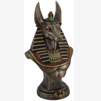 wholesale custom high quality home decor resin Ancient Egyptian Jackal God Anubis Bust statue