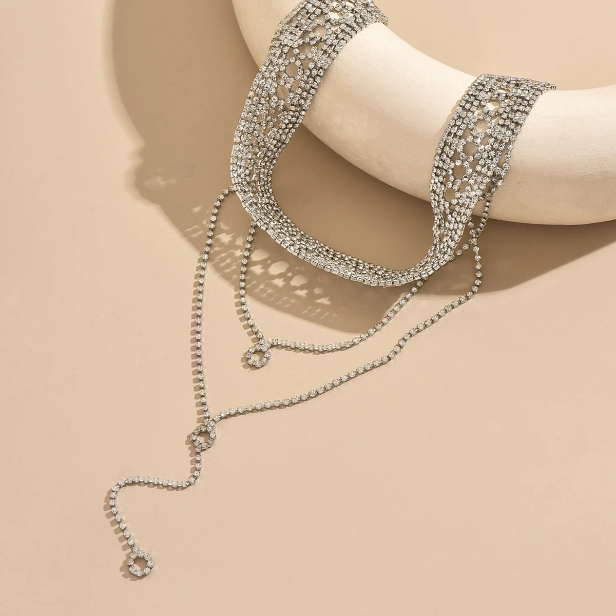 Women's Multi-Layered Sparkling Chain Necklace