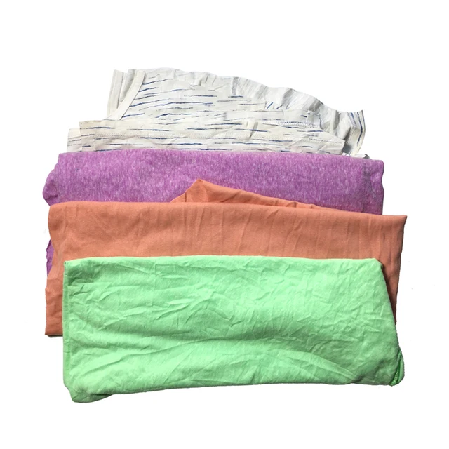 Free sample 0.5-400KG Mixed Color rags bag of color shop rags for wiping up oil rags