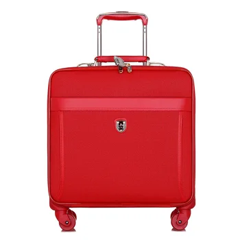 Travel Trolley Bag with 360 Wheel Unisex PU Leather Suitcase