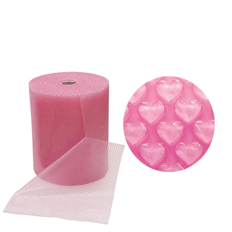 Waterproof bubble cushion wrap heart shape,pink bubble cushion wrap heart shaped