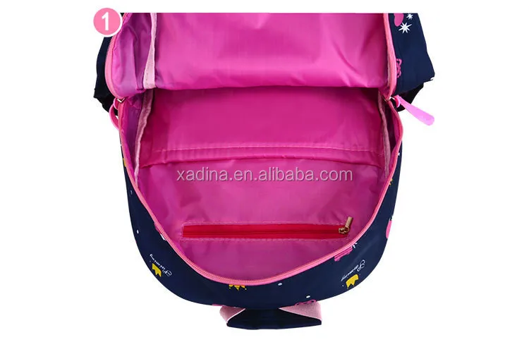 Hotselling Lovely Kitty Printed Canvas Backpack Four-piece Sets Multi-functional School Bags for Girls