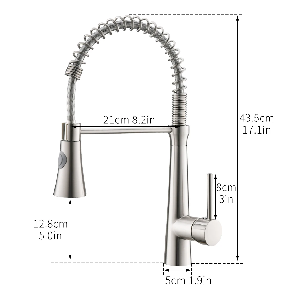 Brushed Finish Sus 304 Stainless Steel Flexible Hose Pull Out Kitchen ...