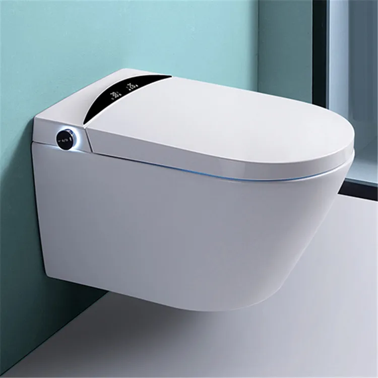 Wall-mounted modern european bathroom hanging electric intelligent wc toilet set automatic wall hung smart toilet