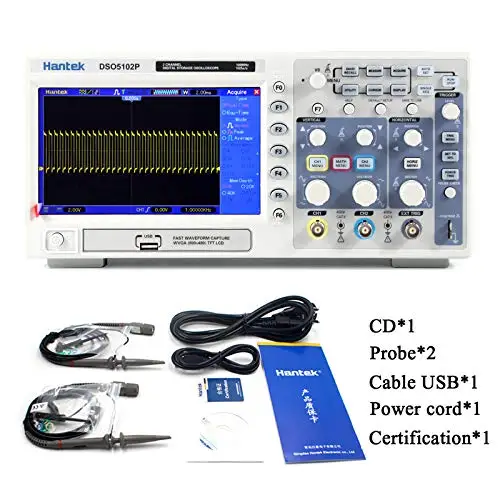 Hantek Dso5102p Digital Storage Oscilloscope 100mhz 2 Channels Bench ...