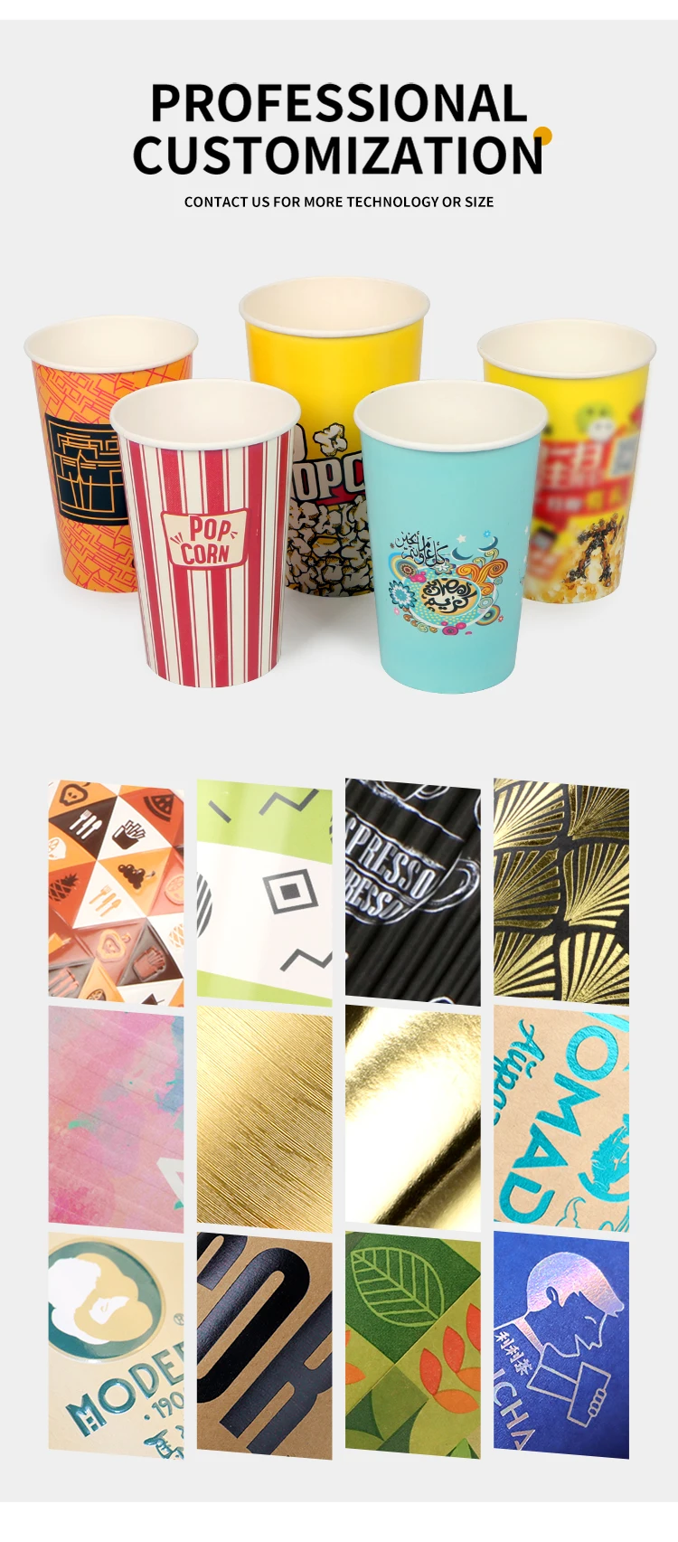 product 70oz 85oz popcorn bucket custom logo printed paper food packaging tub for party movie theater fast food-10