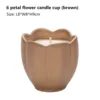 6 petal flower -brown