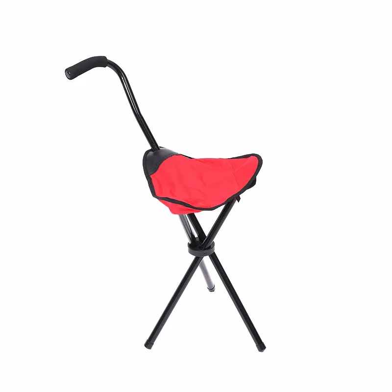 High Quality Lightweight Quick Open Triangle 3 Feet Walking Crutch Stool for Elderly Outdoor Travel Fishing Triangular Chair
