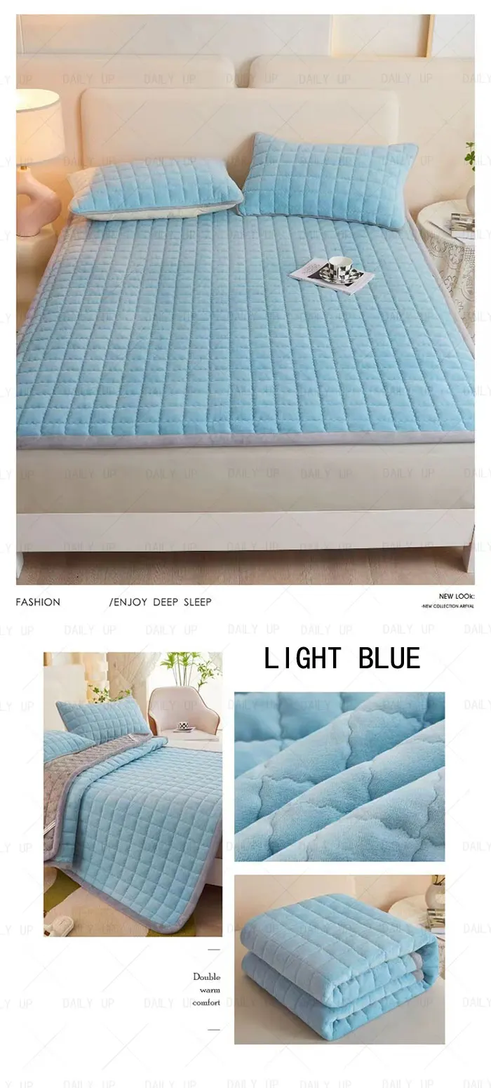 Padded Soft Bed Mattress Cover Topper Adults King Size Air Breathable Comfortable Sleep Bedding Mattress For Hotel Bedroom