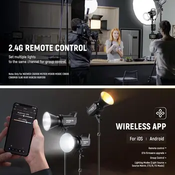 NEEWER FS150B Bi Color COB Bowens Mount Photography Continuous LED Video Light with APP Control product image