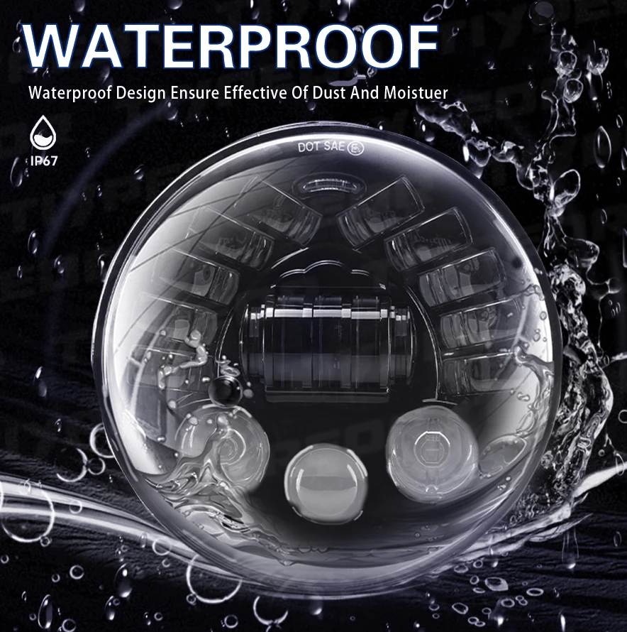 product tiypeor universal round motorcycle headlight 7inch drl led car super bright auxiliary fog light-4