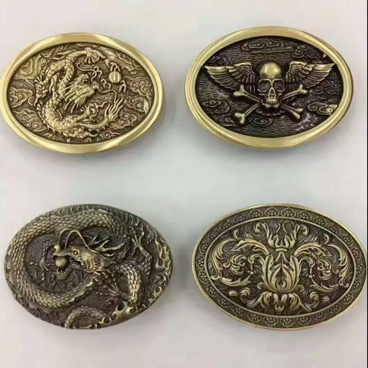 Direct Factory Inner Size 40mm Solid Brass Western Name Plate Belt Buckle for Men