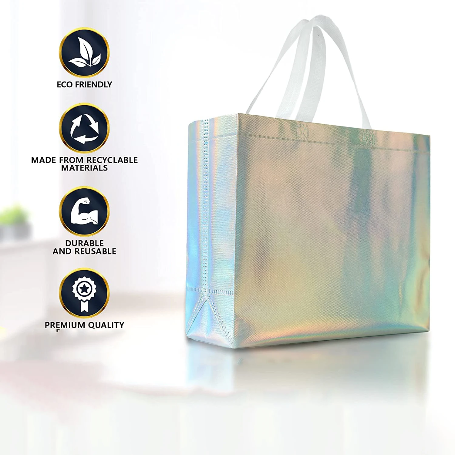 Holographic Laminated Pp Non-woven Reusable Shopping Bag With Custom ...