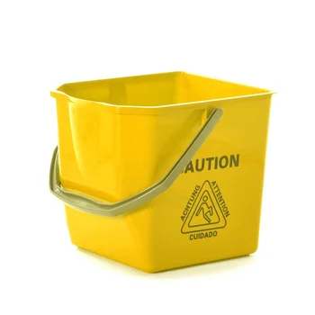 O-Cleaning Commercial Portable 18L Plastic Square Utility Cleaning Pail Bucket With Handle & Spout for Restaurant/Office/School