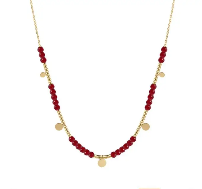 Red Acrylic Beaded Necklace