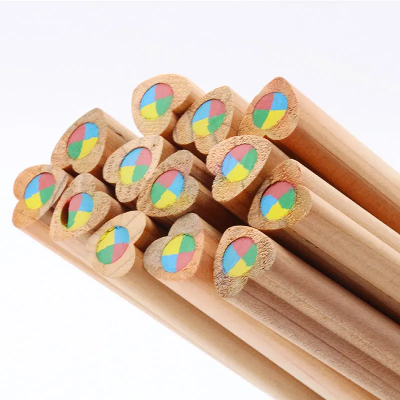 Нетоксичный карандаш без запаха 4 цвета в 1, свинцовый Радужный цветной карандаш из кедрового дерева, цветные карандаши для детей