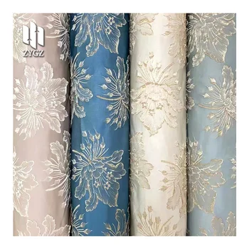 100% Polyester Luxury Floral Embroidery Jacquard Fabric Brocade Jacquard Fabric For Clothing Woven Satin Jacquard Fabric