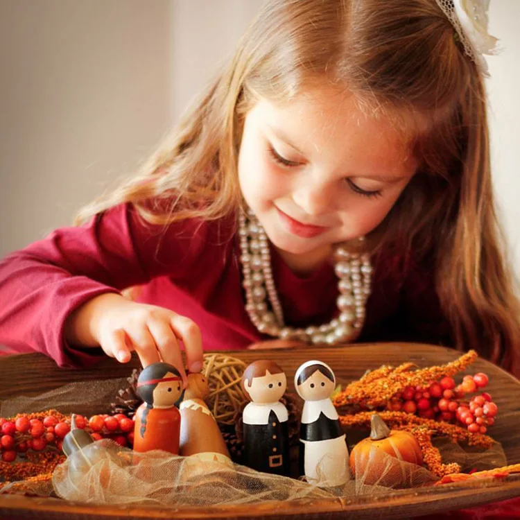 Unfinished Wooden Peg Dolls Educational Toys for Kids