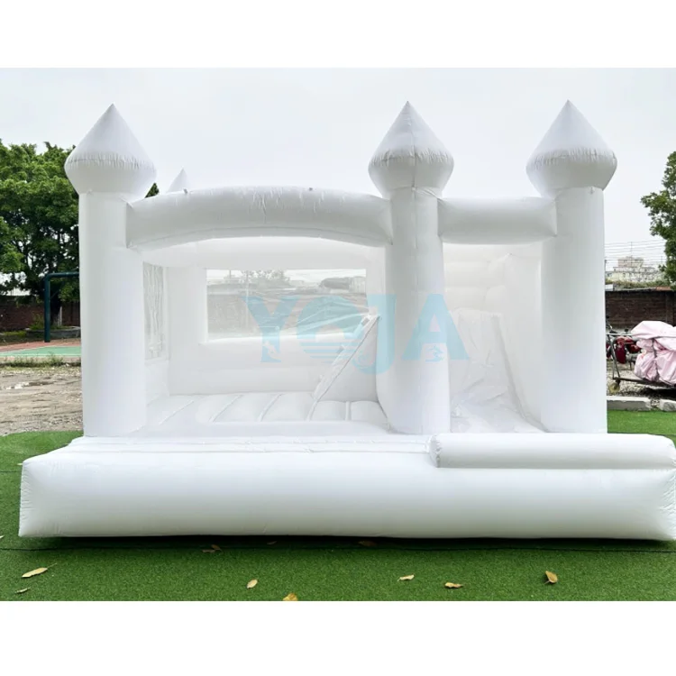 Oem Inflatable Pvc Kids Bouncy Castle 13ft White Bounce House For ...