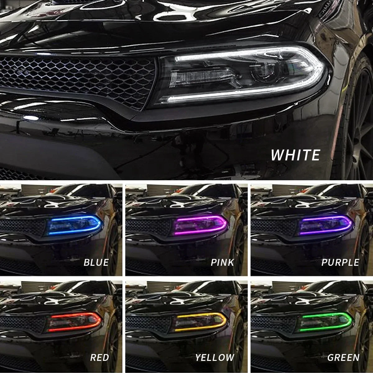 FLYFISHP RGB Projector Headlights for Dodge Charger 2015-2021