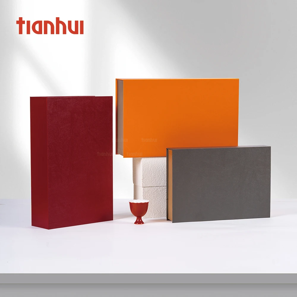 Луксозна подаръчна кутия във форма на книга Tianhui със скрита магнитна текстура на кожа