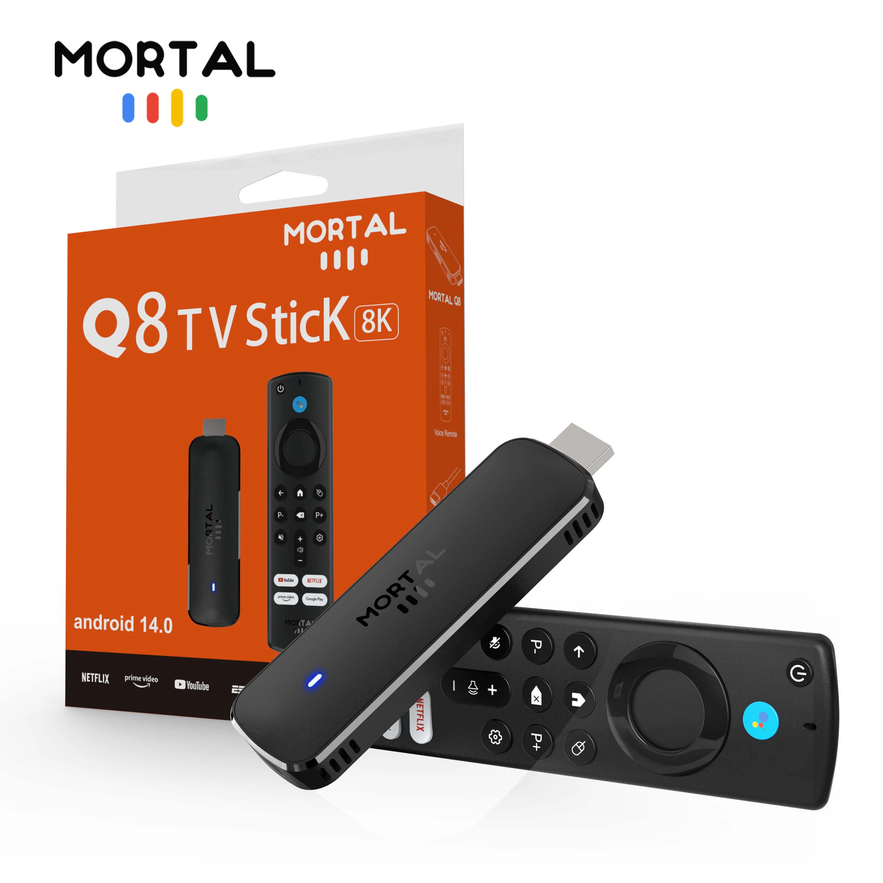 High-Definition Q8 Android 14 TV Stick - 4K Streaming, WiFi 6, BT5