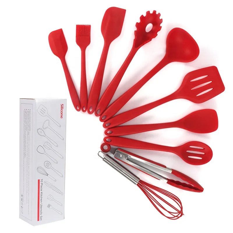 Kitchen Accessories Food Grade Reusable Silicone Kitchenware 10 Pieces Kitchen Utensils Sets Buy Silicone Kitchen Utensils Sets Kitchen Accessories Food Grade Silicone Kitchenware Product On Alibaba Com