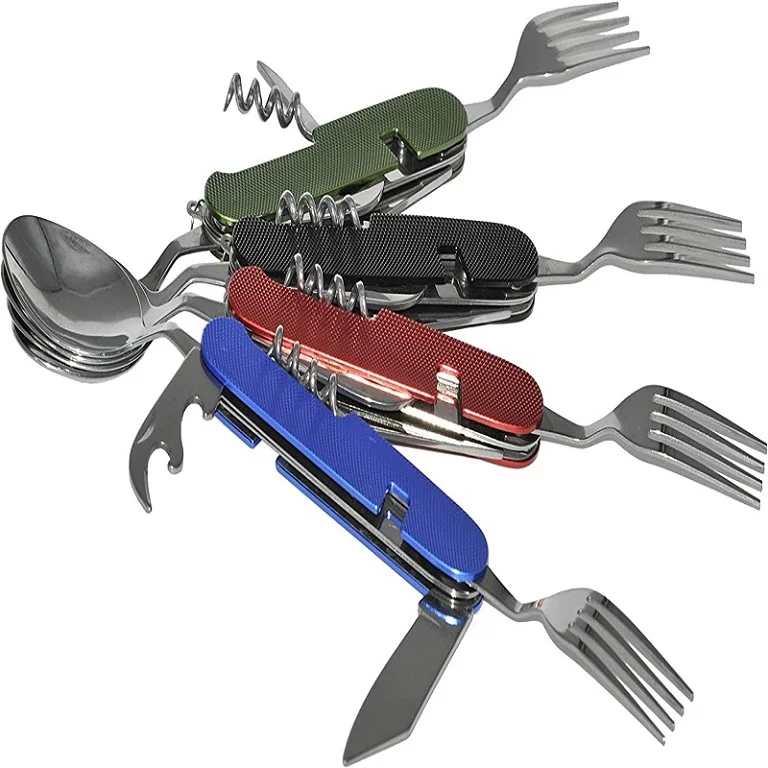 Camping Gear Set 6 In 1 Combined Multifunctional Set Stainless Steel Camping Equipment Travel