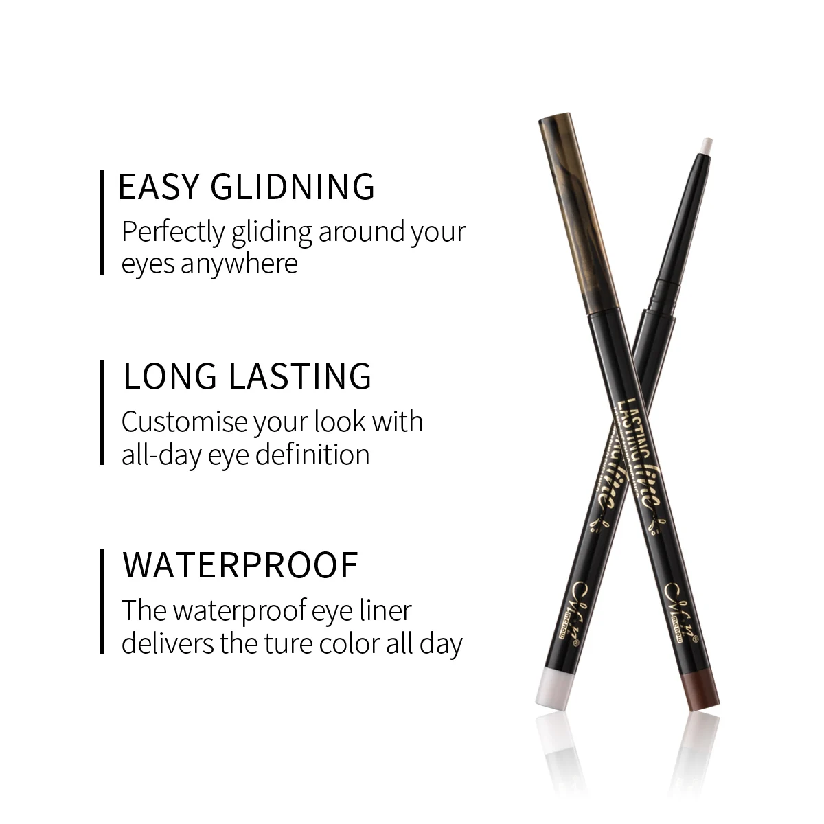 Menow Waterproof Gel Eyeliner Pencil Twisted Gel Eyeliner Pencil Long