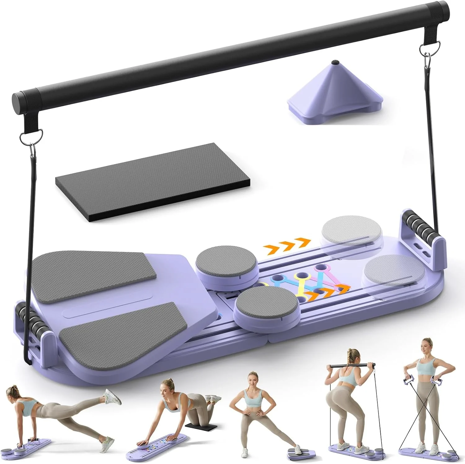 Planche D'Exercice Multifonction - Avec Timer, Poignée Anti-Dérapante Et Cordes De Résistance, Fitness à Domicile - 10