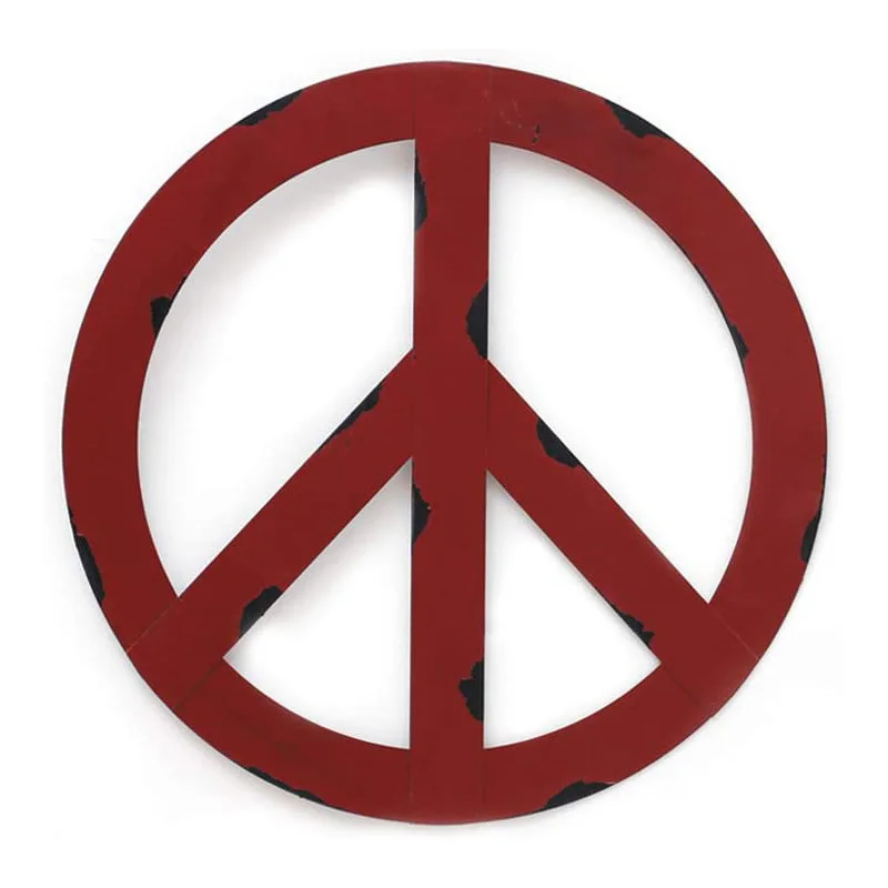 red peace sign wall hanging ornament home door decoration