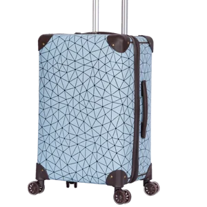 Travel Outdoor PU Luggage TSA Lock Classical PP Carry on Suitcase 360 Rolling Upright Trolley Trunk Luggage Bag Set