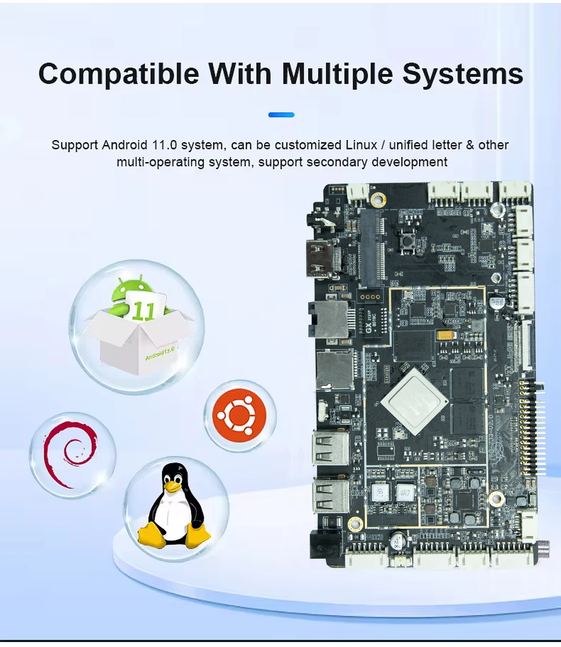 Self-service Ticket Machine Rk3568 Quad-core Motherboard with Pcie 3G/4G PCIE and 1 Ethernet Port
