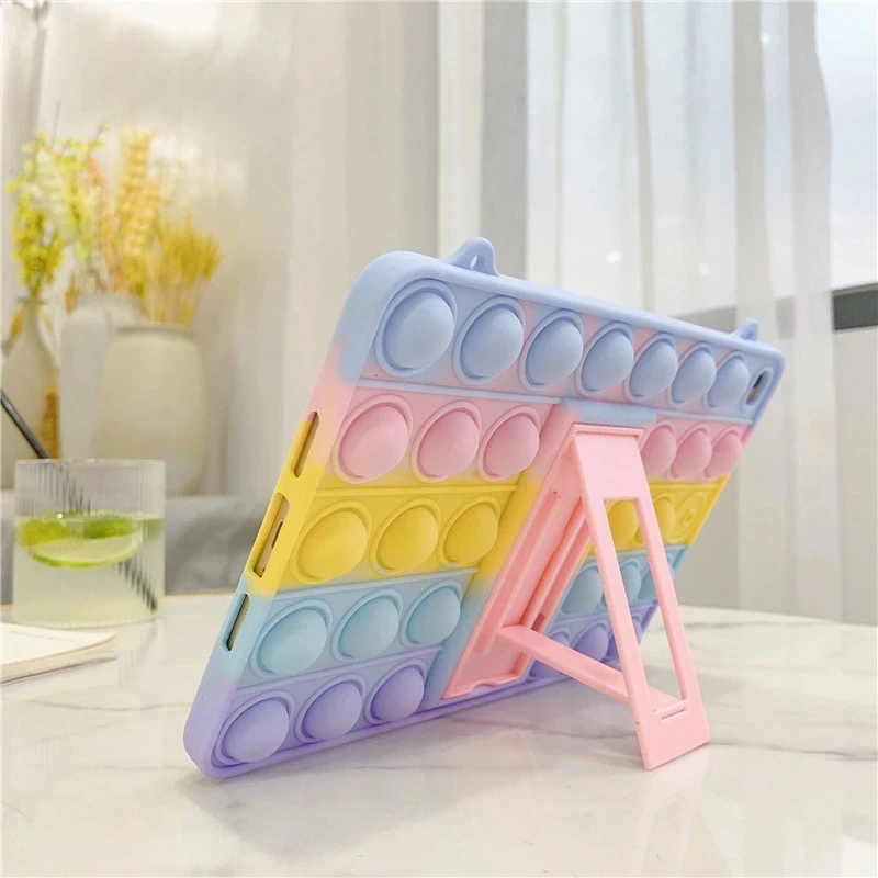Радужный силиконовый чехол для Ipad Push Pop it Bubble, чехол для игрушки-антистресса для ipad Pro 11 2018 10,2/9,7 дюймов, чехол для планшета для детей