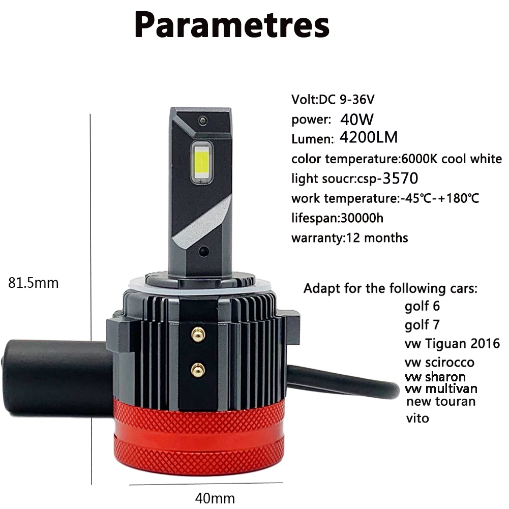 H7 LED Golf Mk6 Canbus Error Free H7 LED Headlight Bulb for VW Golf 6 Golf 7 Touran