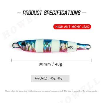 40g Sinking Luminous Artificial Hard Bait Deep-sea Metal Jigging Jig Fishing Lure for Ocean Rock – Metal Jig – view 4