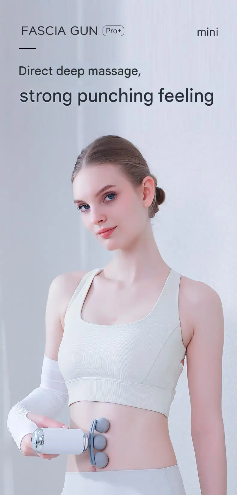 Triple Head Fascial Gun Massage 6 Adjustable Speed Levels Mini and Easy to Handle