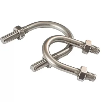 6 Bulloni A U, Bulloni A U M6, Bulloni A U In Acciaio Inossidabile Con Dadi Piastre E Rondelle Bulloni Di Serraggio Per Il Fissaggio Di Tubi Angolo Retto 80x50 Mm Ymyny 87854114 - Foto 9