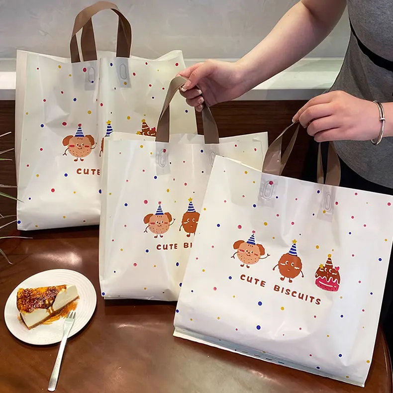 product custom thick hdpe plastic packaging bags with die cut handle convenient carrier shopping bag for supermarket  exhibition-11