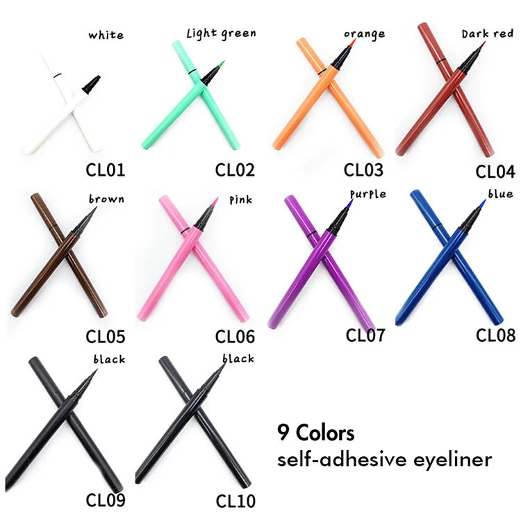 NO LOGO Vender Long Lasting Vegan Manufacturer Customized Your Brand Eye Liner Pen Eyeliner self-adhesive