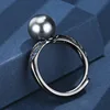 adjustable size Black gold gray bead ring